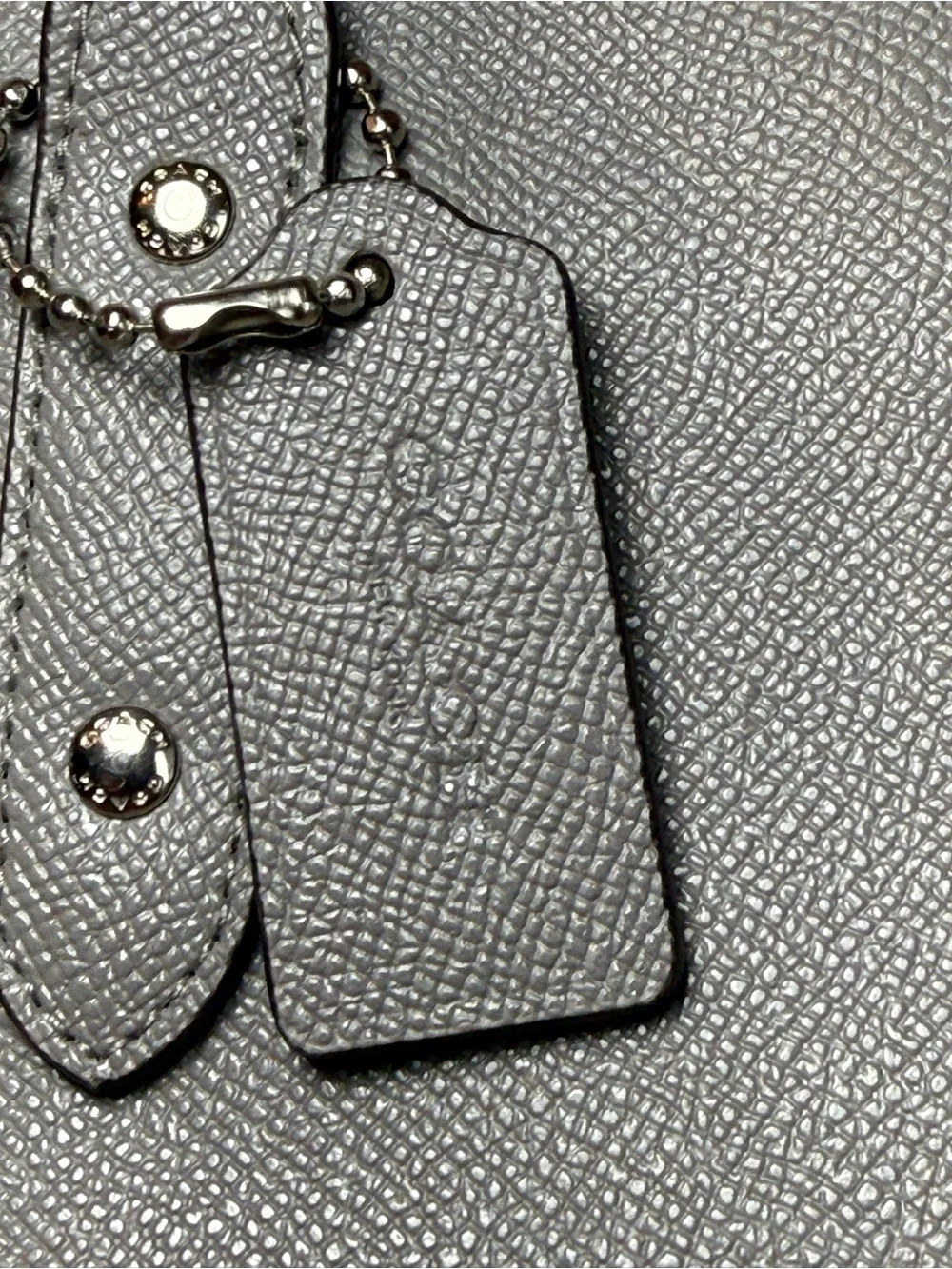 Coach NY Authentic Crossgrain Leather City Zip Tote Handbag F58846 Grey
